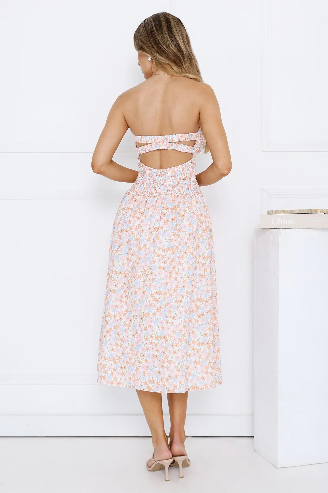 Summer Pop Strapless Midi Dress Pink