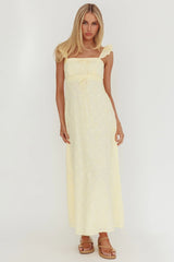 Zimmer Eyelet Frill Strap Maxi Dress Butter