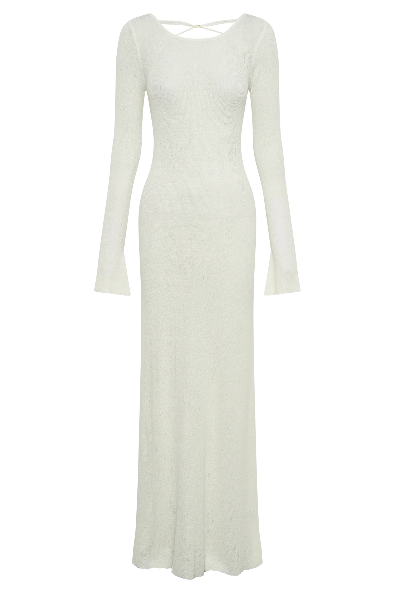 Talia Maxi Open Back Knit Dress - Ivory
